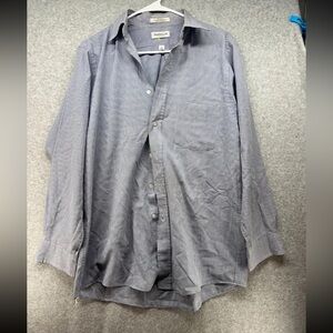 Van Heusen Men's Blue Checkered Button Down Shirt